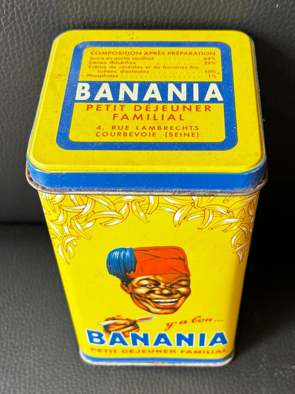 ❂ Former BANANIA Metal Box "Family Breakfast" - Lithographed Tinplate – photo 2